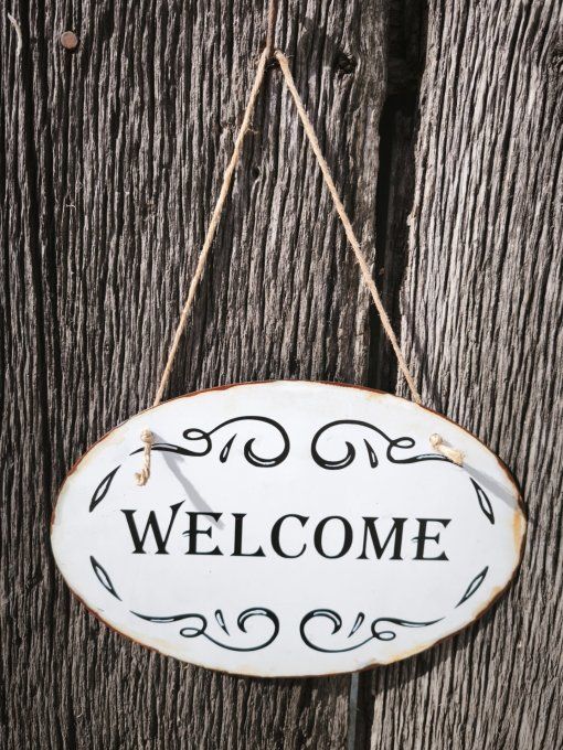 Plaque de porte Welcome 