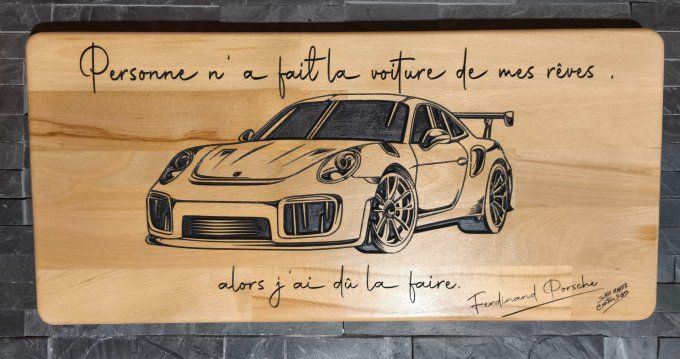 Panneau  bois massif Porsche